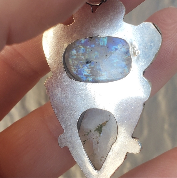 New Rainbow Moonstone 925 Silver Pendant. - Picture 16 of 16